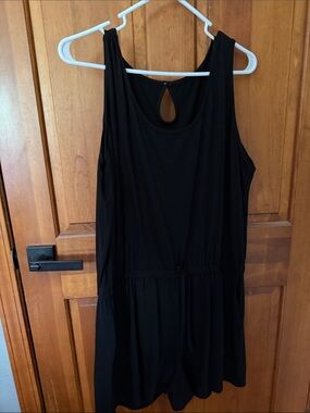 Black Sleeveless Drawstring Romper